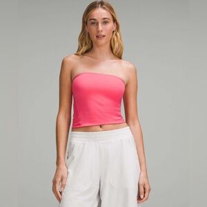 LULULEMON WUNDERMOST ULTRA-SOFT NULU TUBE TOP IN GLAZE PINK